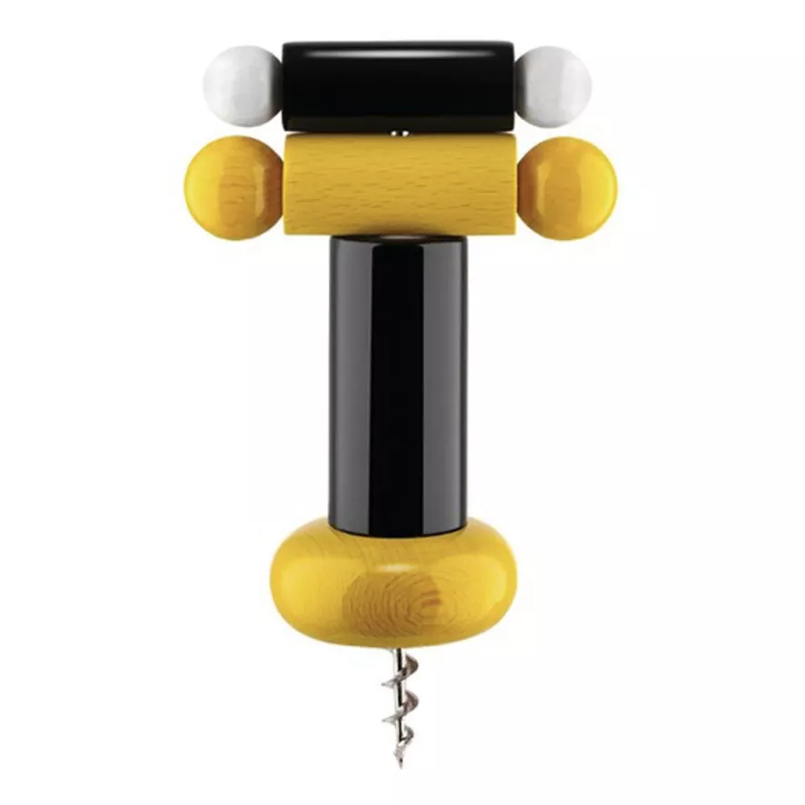 Alessi Sotsass Kurkentrekker Zwart 1 Alessi Sotsass Kurkentrekker Zwart