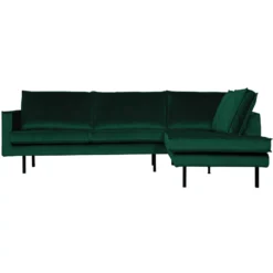 BePureHome Rodeo Velvet Hoekbank Rechts Green Forest