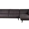 BePureHome Statement Hoekbank Rechts, Eco Leer Grijs