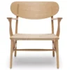 Carl Hansen & Son CH22 Fauteuil Geolied Eiken, Eiken Cover Cap, Natural Paper Cord