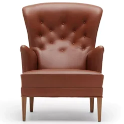 Carl Hansen & Son FH419 Heritage Fauteuil Thor 307 Leer Onderstel Geolied Walnoot