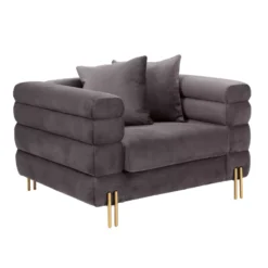 Eichholtz York Fauteuil Savona Grey Velvet
