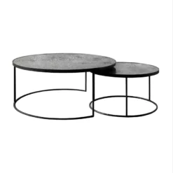 Ethnicraft Nesting Round Salontafel Set Van 2 Clear