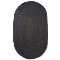 Ferm Living Eternal Jute Vloerkleed Ovaal 140x200 Zwart