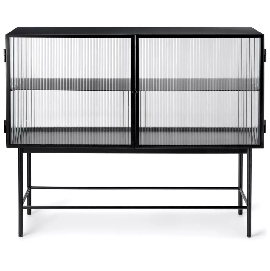 Ferm Living Haze Dressoir Reeded Glas Zwart 1 Ferm Living Haze Dressoir Reeded Glas Zwart