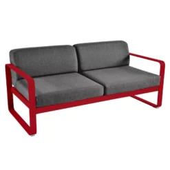 Fermob Bellevie 2-zits Loungebank Kussen Antraciet Poppy