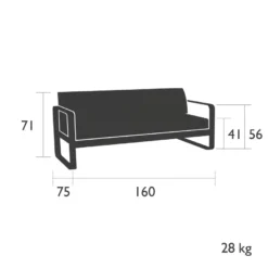 Fermob Bellevie 2-zits Loungebank Kussen Flannelgrijs Acapulco Blue -Flos Winkel x886x886 fermob bellevie 2 zits tuinbank kussen wit1.jpg.pagespeed.ic .Iyi6At58aF