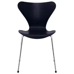 Fritz Hansen Vlinderstoel Stoel Chroom, Coloured Ash Midnight Blue