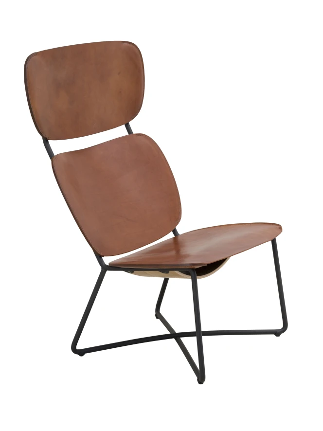 Functionals Miller Fauteuil Hoog Zwart Frame Naturel Leer 3 Functionals Miller Fauteuil Hoog Zwart Frame Naturel Leer - Afbeelding 3