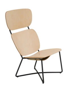 Functionals Miller Fauteuil Hoog Zwart Frame Naturel Leer