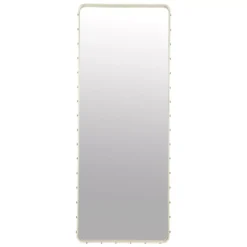 Gubi Adnet Rectangulaire Spiegel Large Crème Leer
