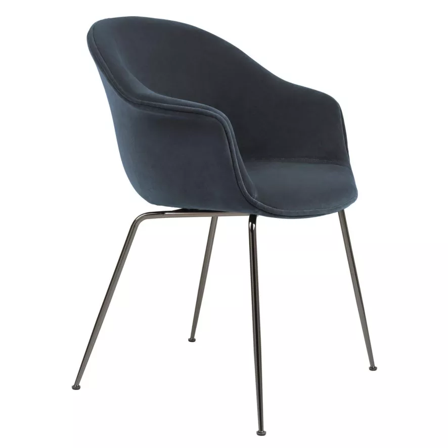 Gubi Bat Eetkamersstoel Gestof. Zwart Chroom Nevotex Ritz 0408 1 Gubi Bat Eetkamersstoel Gestof. Zwart Chroom Nevotex Ritz 0408