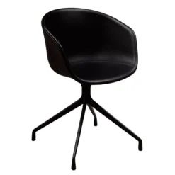 Hay About A Chair AAC21 Stoel, Sierra Leather Zwart, Zwart Onderstel