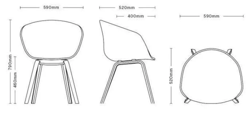 Hay AAC22 Stoel Gezeept Eiken Onderstel Clay 7 Hay AAC22 Stoel Gezeept Eiken Onderstel Clay - Afbeelding 7