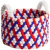 Hay Bead Basket Mand Red Basket Weave
