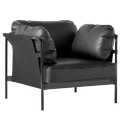 Hay Can Fauteuil Frame Zwart, Canvas Zwart, Sense Black
