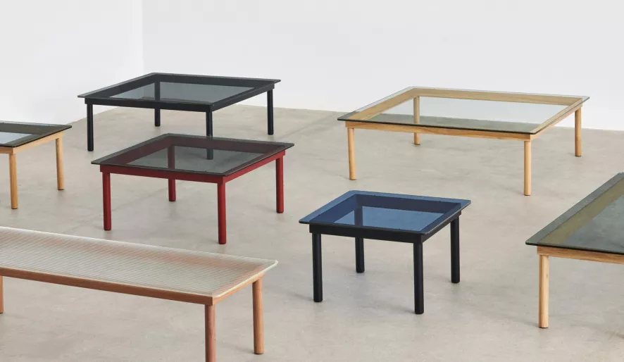 Hay Kofi Salontafel Gelakt Eiken 120x120 Helder Glas 3 Hay Kofi Salontafel Gelakt Eiken 120x120 Helder Glas - Afbeelding 3