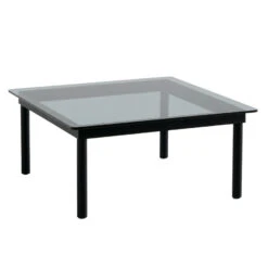 Flos Winkel 12 Hay Kofi Salontafel Zwart Gelakt Eiken 80x80 Grijs Glas