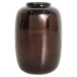 HKliving Brown Chrome Glass Vaas