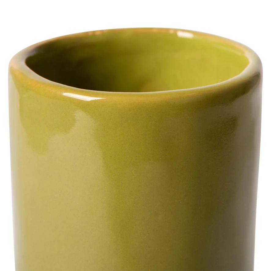HKliving HK Objects Twisted Vaas, Glossy Olive 5 HKliving HK Objects Twisted Vaas, Glossy Olive - Afbeelding 5