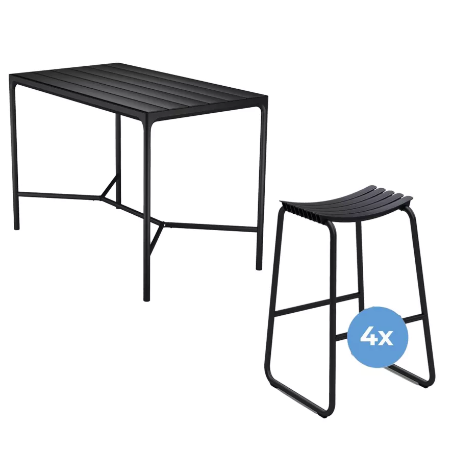 Houe Four Statafel Buiten 160x90 Zwart 2 Houe Four Statafel Buiten 160x90 Zwart - Afbeelding 2