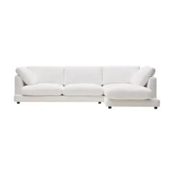 Kave Home Gala 4-zits Bank Met Chaise Longue Rechts Wit