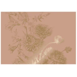 KEK Amsterdam Engraved Flowers 12 Gold Metallic Behang 8 Banen