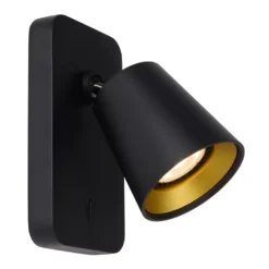 Lucide Turnon Wandlamp Zwart