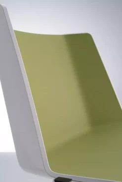 MDF Italia AÃ¯ku Sled Stoel Zonder Armleuning, Gelakt, Gloss White - Olive Green