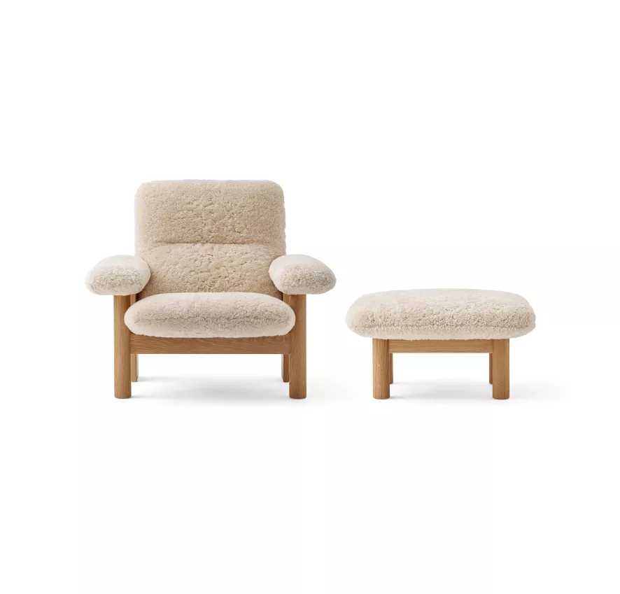 Audo Copenhagen Brasilia Fauteuil Naturel Eiken Sheepskin Naturel 9 Audo Copenhagen Brasilia Fauteuil Naturel Eiken Sheepskin Naturel - Afbeelding 9