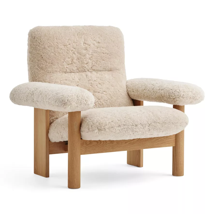 Audo Copenhagen Brasilia Fauteuil Naturel Eiken Sheepskin Naturel 1 Audo Copenhagen Brasilia Fauteuil Naturel Eiken Sheepskin Naturel