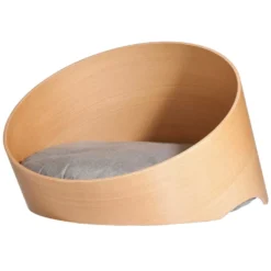 MiaCara Covo Kattenmand Ø60 Eiken, Kussen Sand