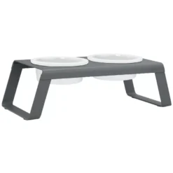 MiaCara Desco Hondenvoerbak Porselein Medium Grijs