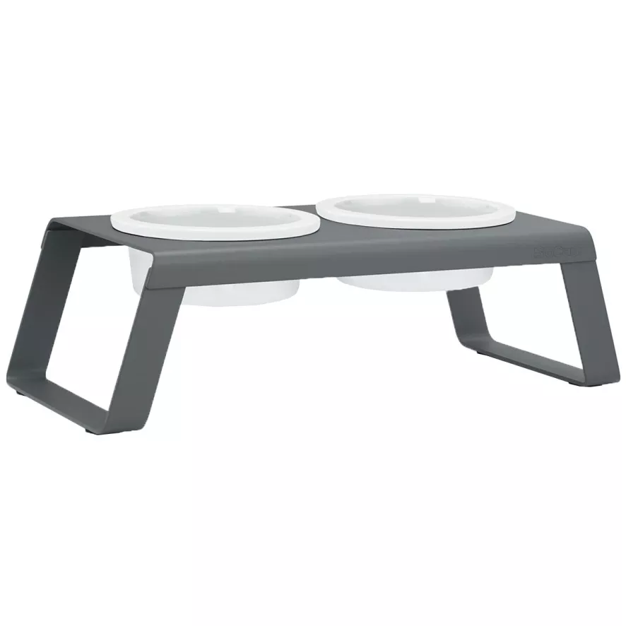 MiaCara Desco Hondenvoerbak Porselein Medium Grijs 1 MiaCara Desco Hondenvoerbak Porselein Medium Grijs