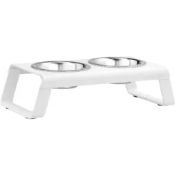 MiaCara Desco Hondenvoerbak Small Aluminium Wit