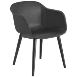 Muuto Fiber Wood Stoel Zwart