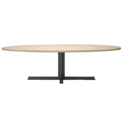 QLiv Cross Tafel Ovaal 240x110 White Wash Eiken