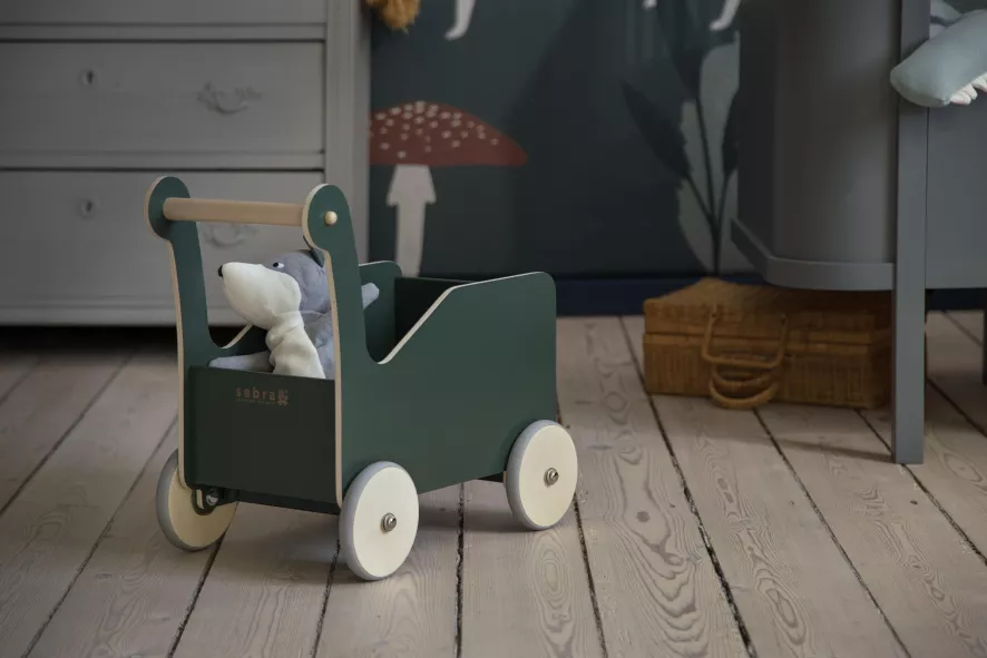 Sebra Baby Walker Loopwagen Speelgoed Bottle Green 3 Sebra Baby Walker Loopwagen Speelgoed Bottle Green - Afbeelding 3