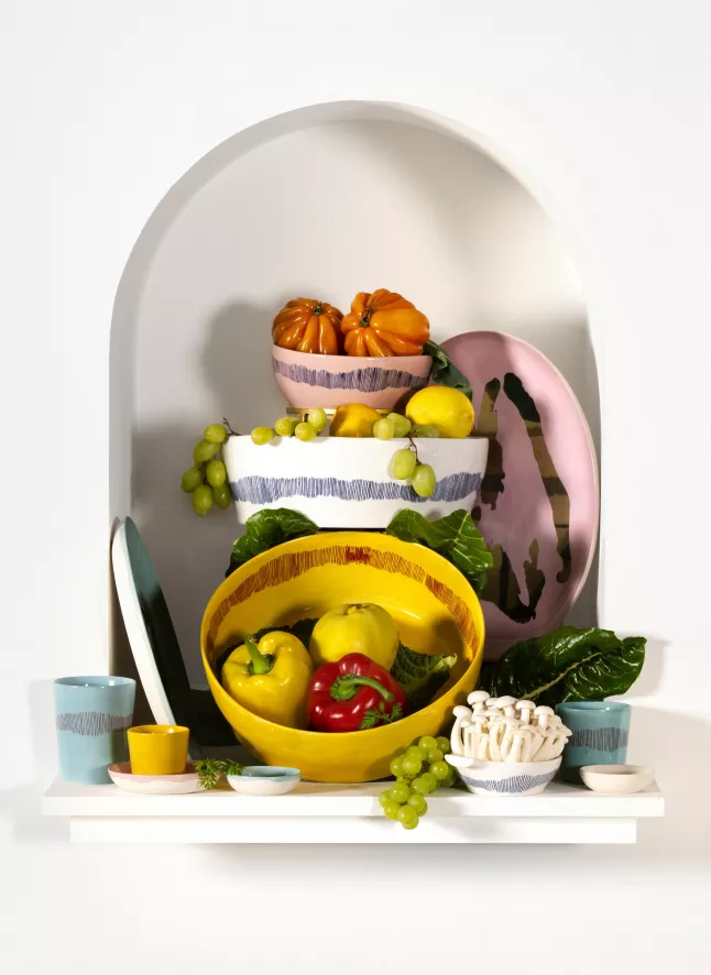 Serax Feast By Ottolenghi Kom Ø16 White Swirl Stripes Blue 10 Serax Feast By Ottolenghi Kom Ø16 White Swirl Stripes Blue - Afbeelding 10