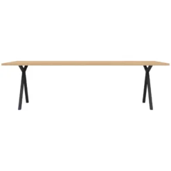 Flos Winkel 16 Studio HENK Slim X-Type Tafel 200x90 Zwart Frame, Naturel Hardwax, Rechte Hoeken