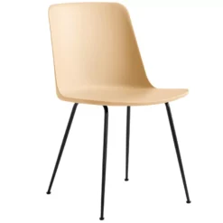 &tradition Rely HW6 Stoel Beige Zand, Zwart Onderstel
